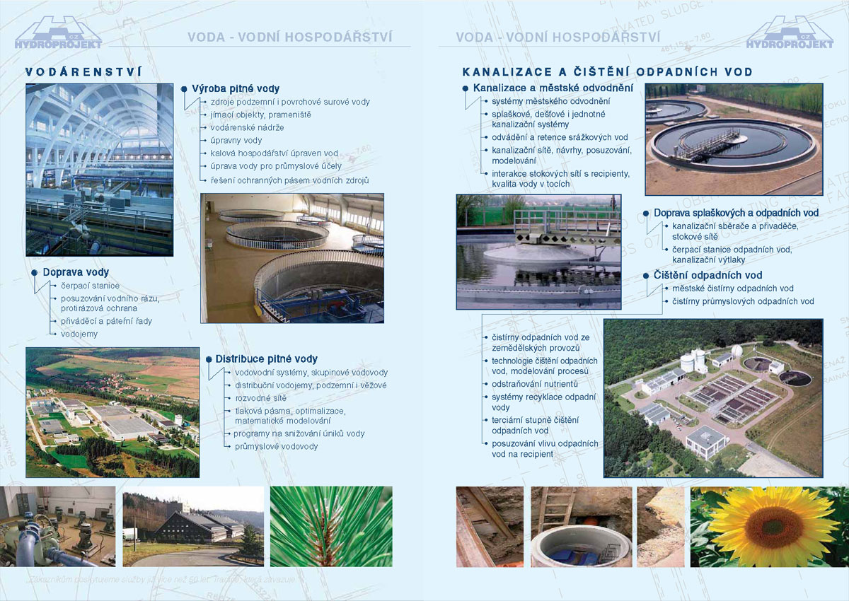 Katalog Hydroprojekt . . . strana 2/3 - vodní hospodářství . . . strana 2/3 katalogu Hydroprojekt - vodní hospodářství, zpracování a tisk v několika jazycích