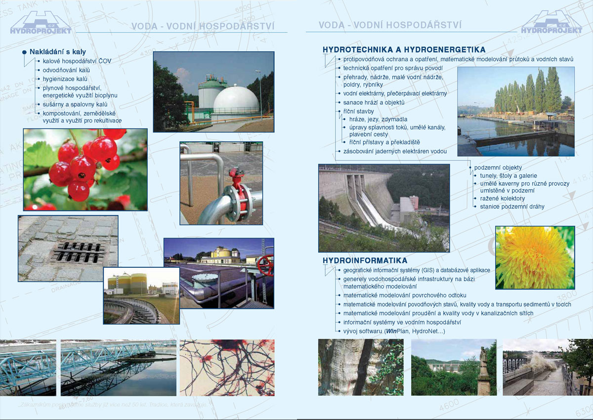 Katalog Hydroprojekt . . . strana 4/5 - stále vodní hospodářství . . . strana 4/5 katalogu Hydroprojekt - stále vodní hospodářství, zpracování a tisk v několika jazycích
