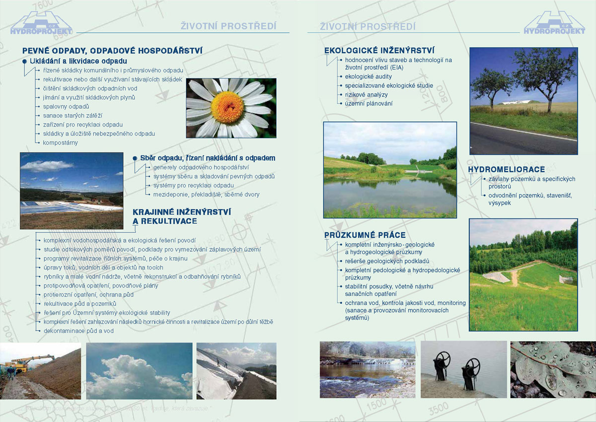Katalog Hydroprojekt . . . strana 6/7 - životní prostředí . . . strana 6/7 katalogu Hydroprojekt - životní prostředí, zpracování a tisk v několika jazycích