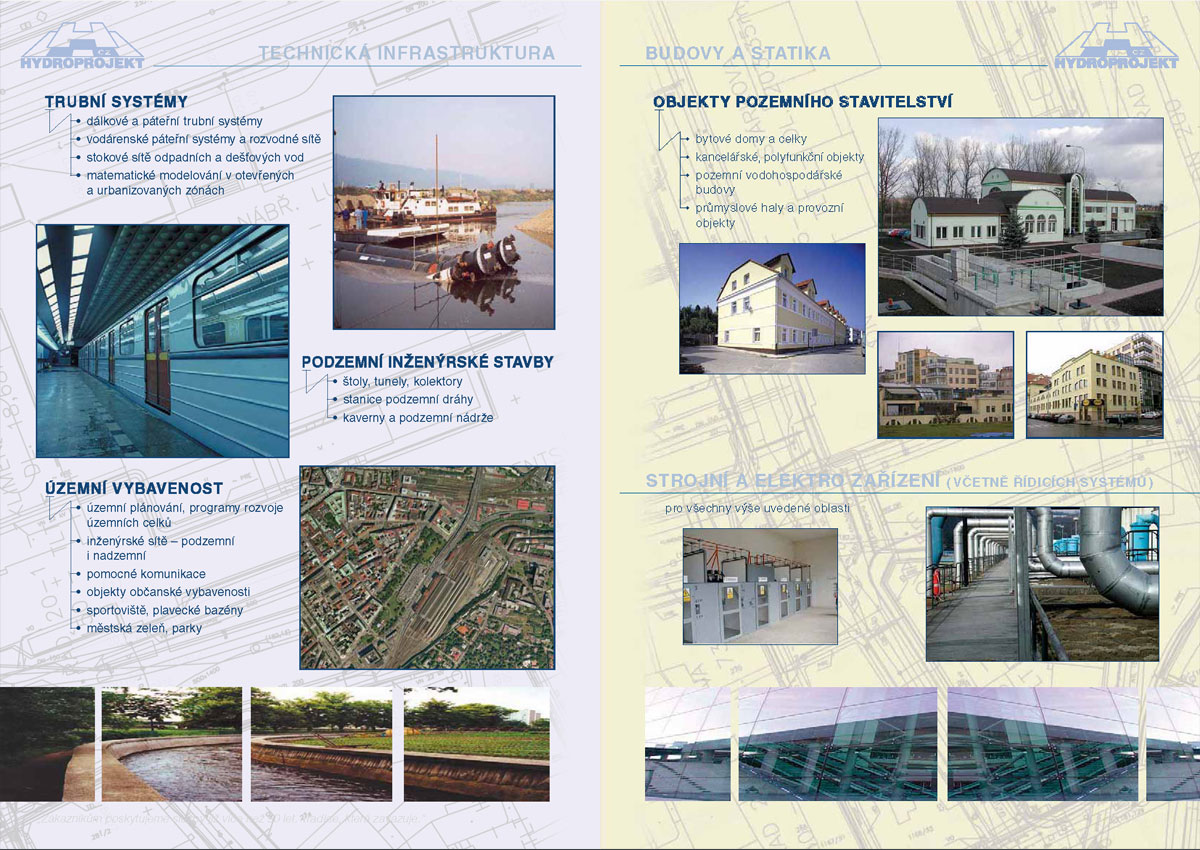 Katalog Hydroprojekt . . . strana 8/9 - budovy a statika . . . strana 8/9 katalogu Hydroprojekt - budovy a statika, zpracování a tisk v několika jazycích
