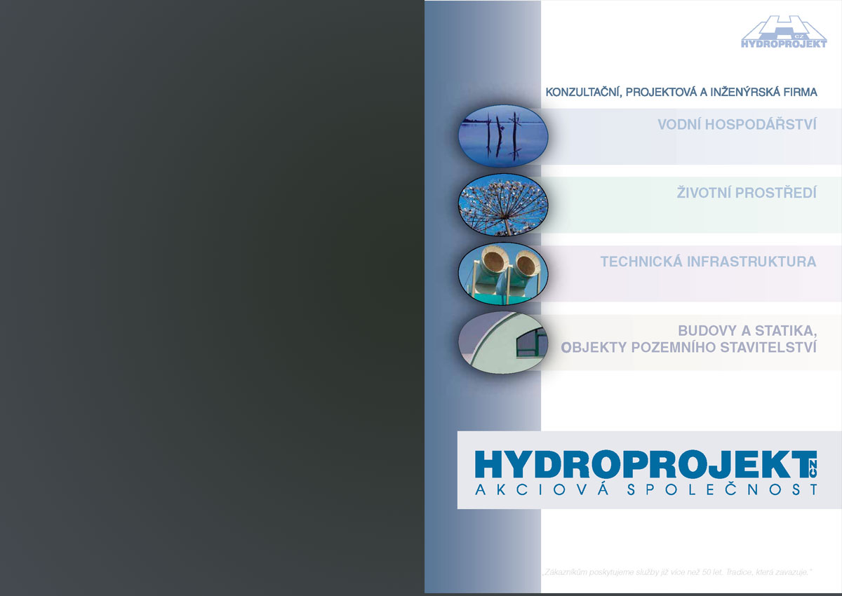 Titulní strana katalogu Hydroprojekt Katalog Hydroprojekt - Titulní stránka, zpracování a tisk v několika jazycích