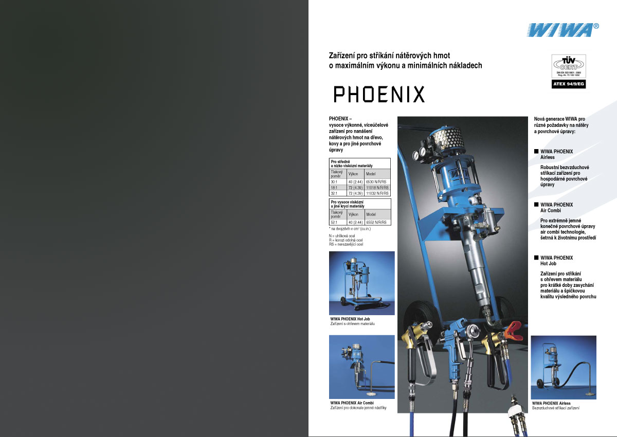 Katalog WIWA - Phoenix, titulní stránka Titulní stránka katalogu Phoenix, překlad, zpracování dle originálu a tisk