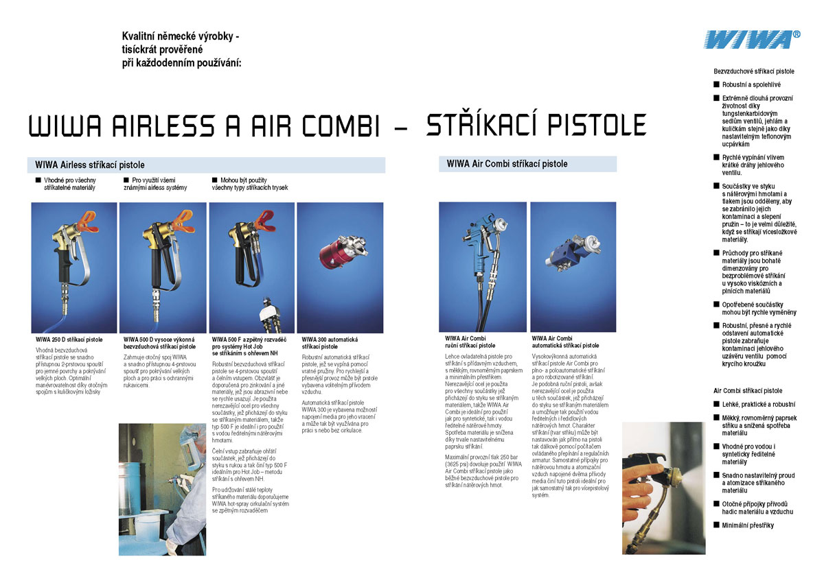 Katalog WIWA - Phoenix, list 10/11 - stříkací pistole . . list 10/11 - katalog Phoenix - stříkací pistole, překlad, zpracování dle originálu a tisk