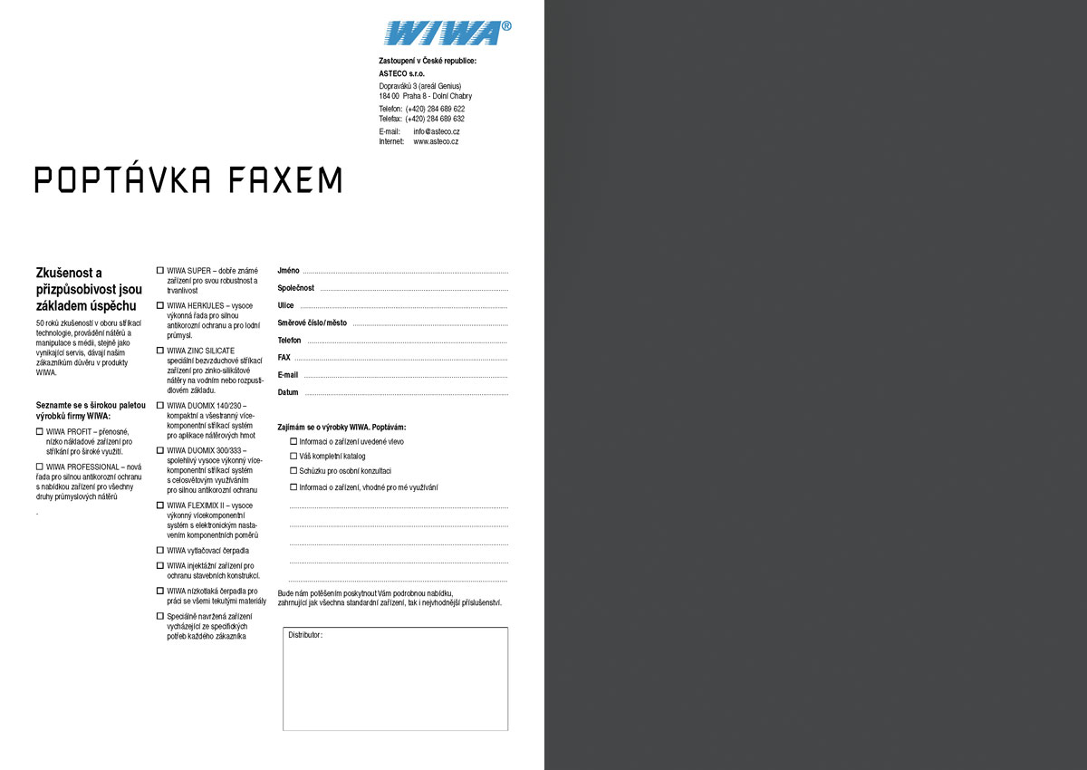 Katalog WIWA - Phoenix, list 12 - poslední list . . list 12 - katalog Phoenix - poslední list, překlad, zpracování dle originálu a tisk